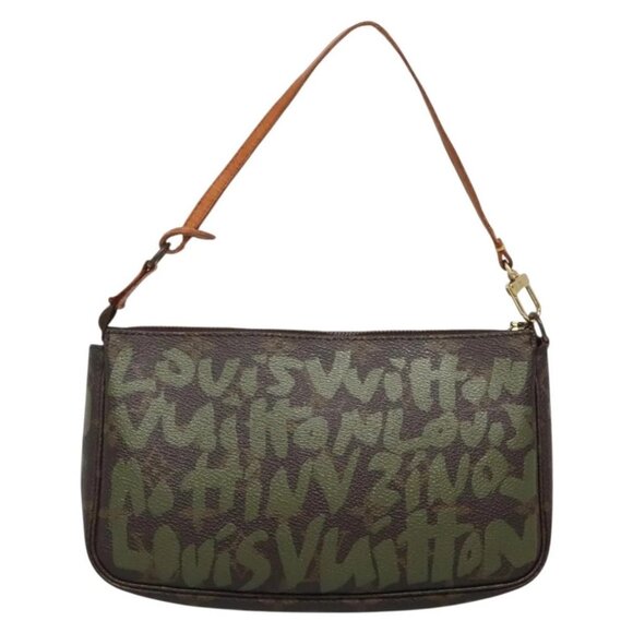 LOUIS VUITTON Graffiti Pochette Accessoires Pouch Khaki M92191 LV Auth bs28566 - Picture 2 of 16